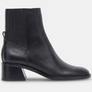 Dolce Vita Linny H2O Black Waterproof Leather Ankle Boots Current Season